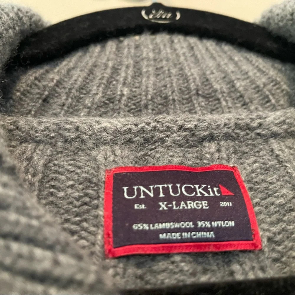 UNTUCKit Cable knit Men’s Button Down Cardigan Sweater, XL, UGC - Picture 2 of 11